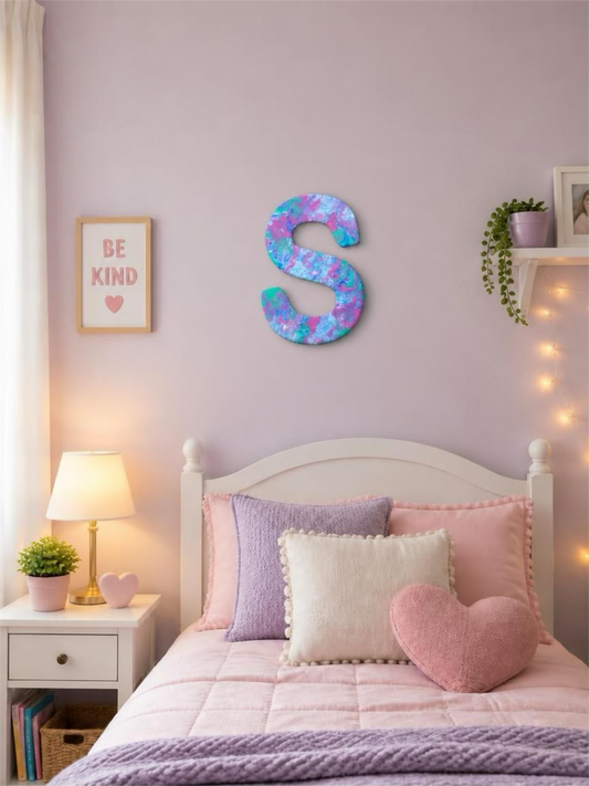 Rose Garden Hand-Painted Resin Decorative Letter "C" – 12-Inch Custom Wall & Shelf Accent