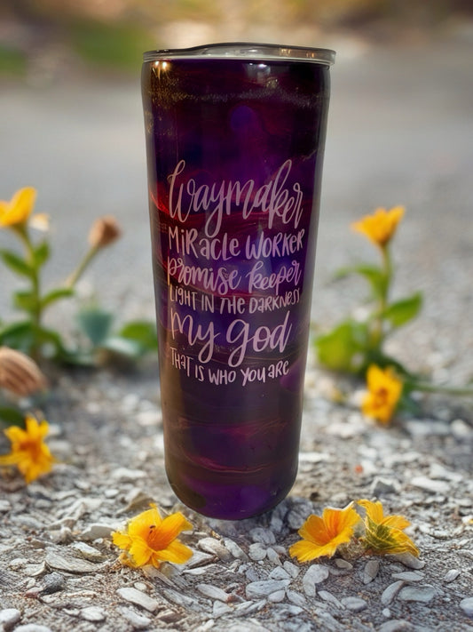 "Waymaker" Regal Amethyst Swirl Tumbler