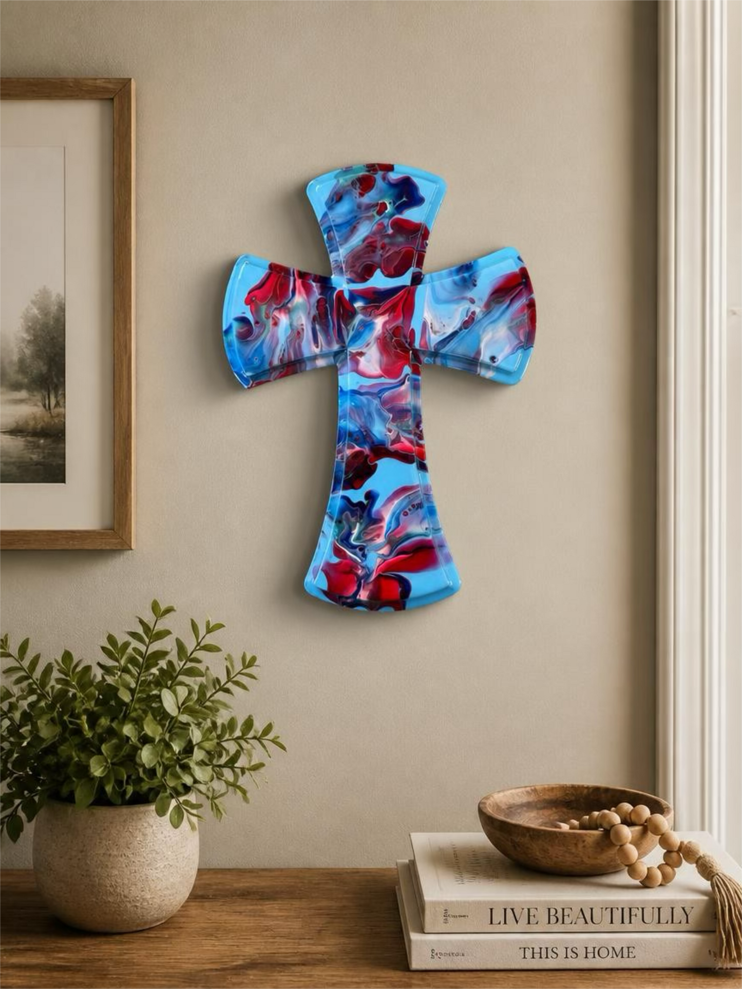 Patriot Splash 12-Inch Wood Cross