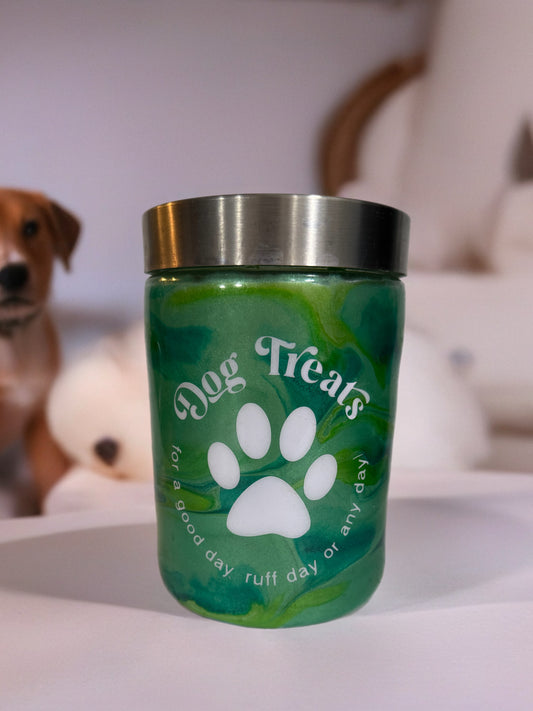 “Dog Treats” Green Treat Jar