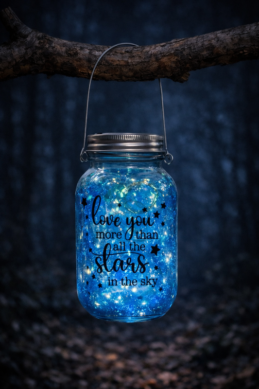 Celestial Blue "I Love You More" Solar Lantern