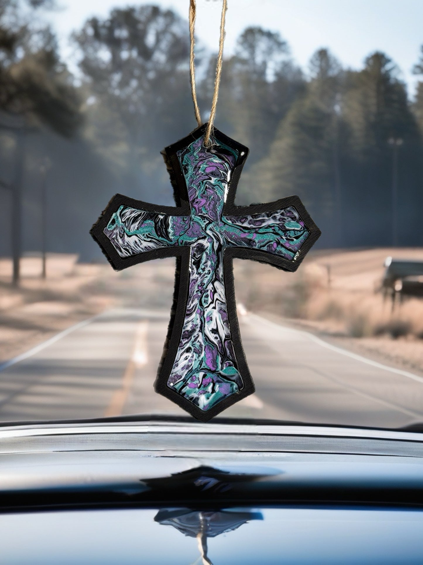 Midnight Nebula 5-Inch Wood Cross