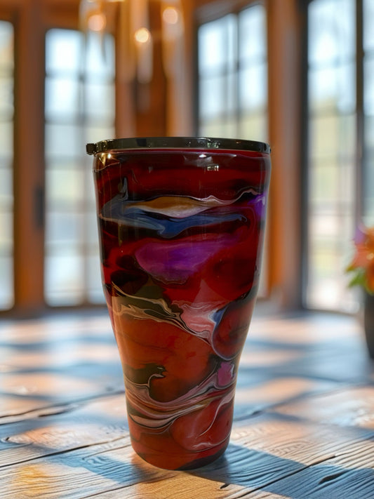 Handcrafted Multicolor Marbled Stainless Steel Tumbler