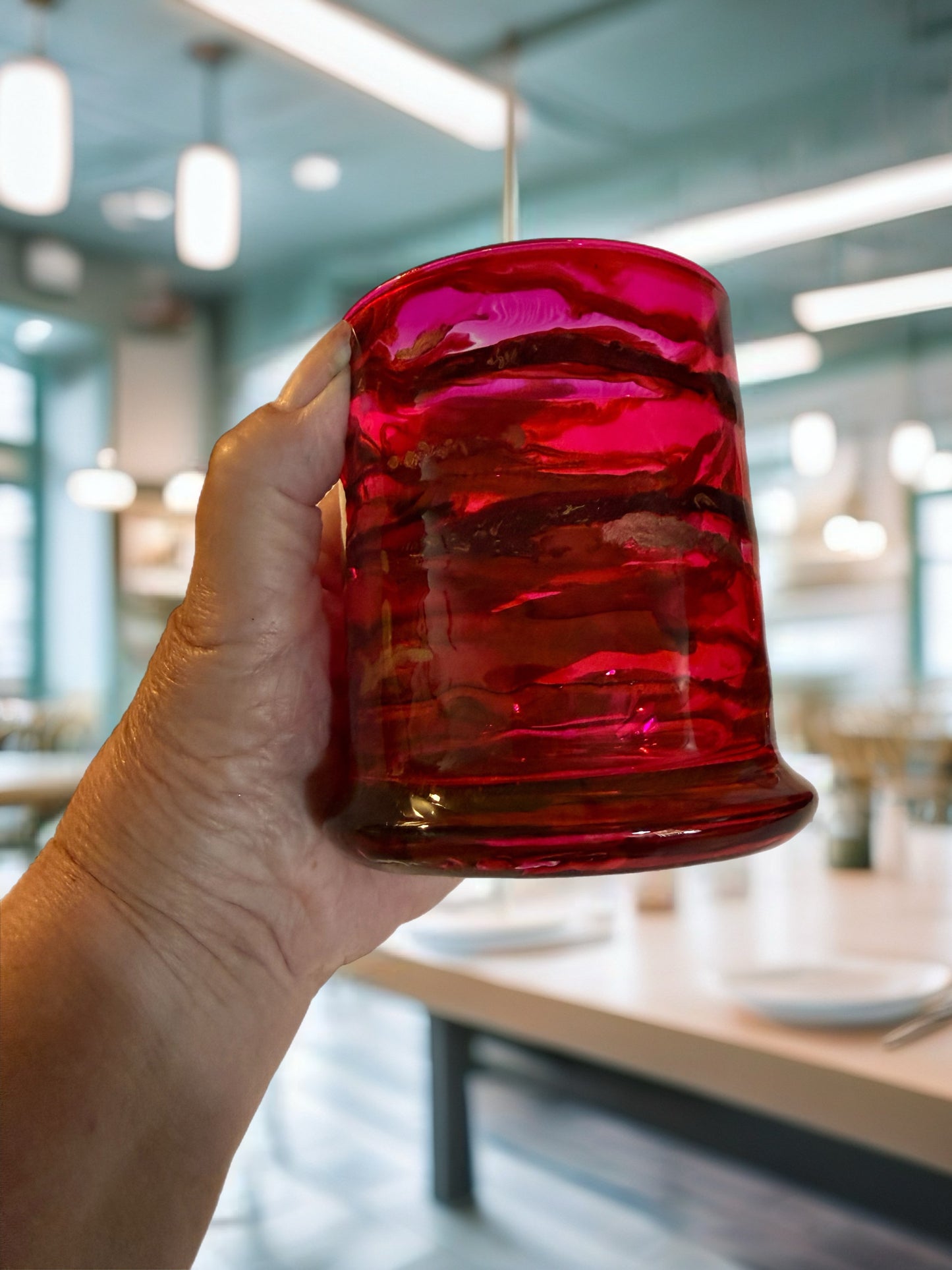 Crimson Bloom Whiskey Glass