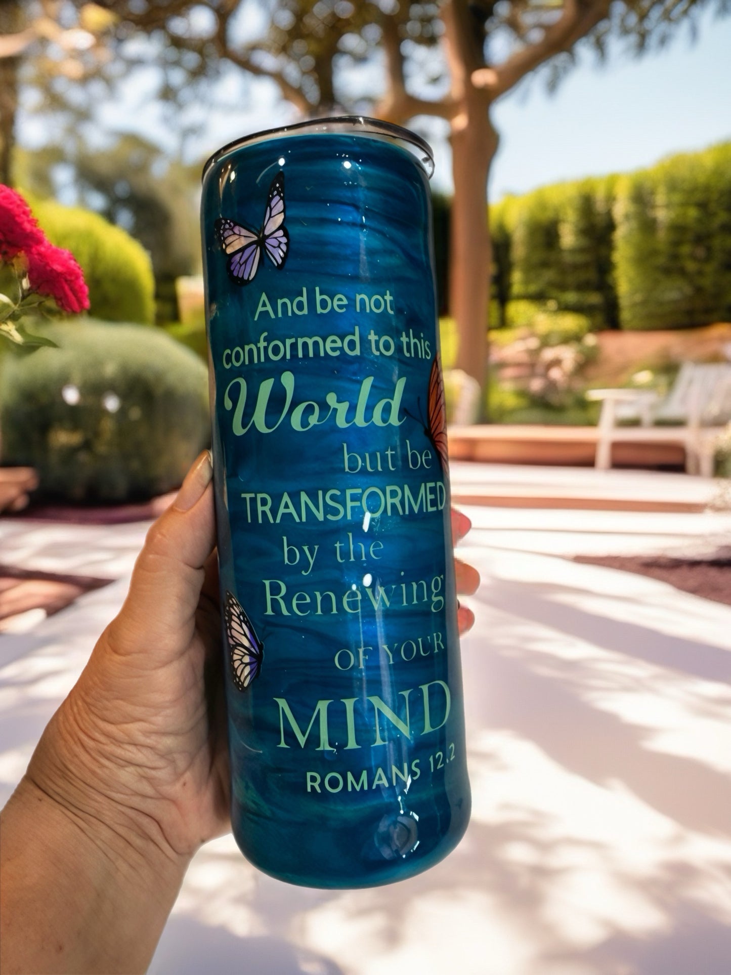"Renewed Mind" Butterfly Transformation Tumbler