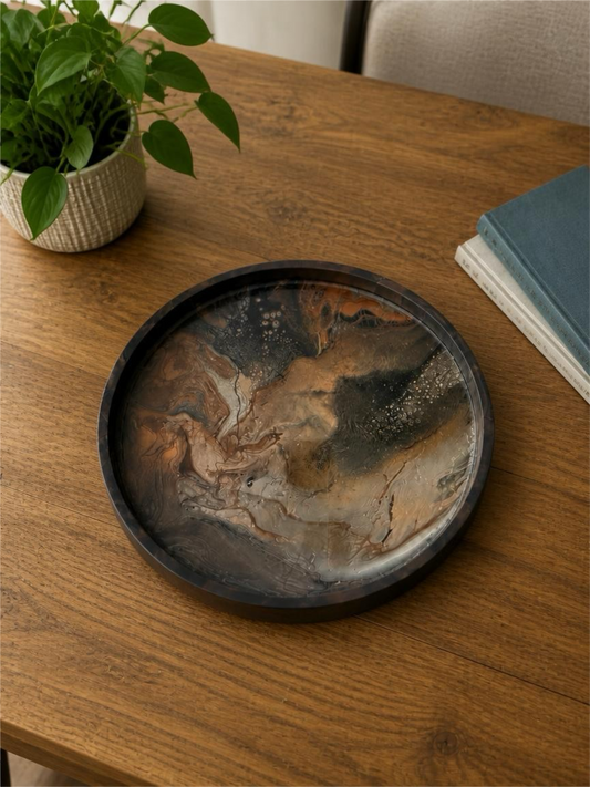 Earth & Stone Fluid Art 13 Inch Serving Tray