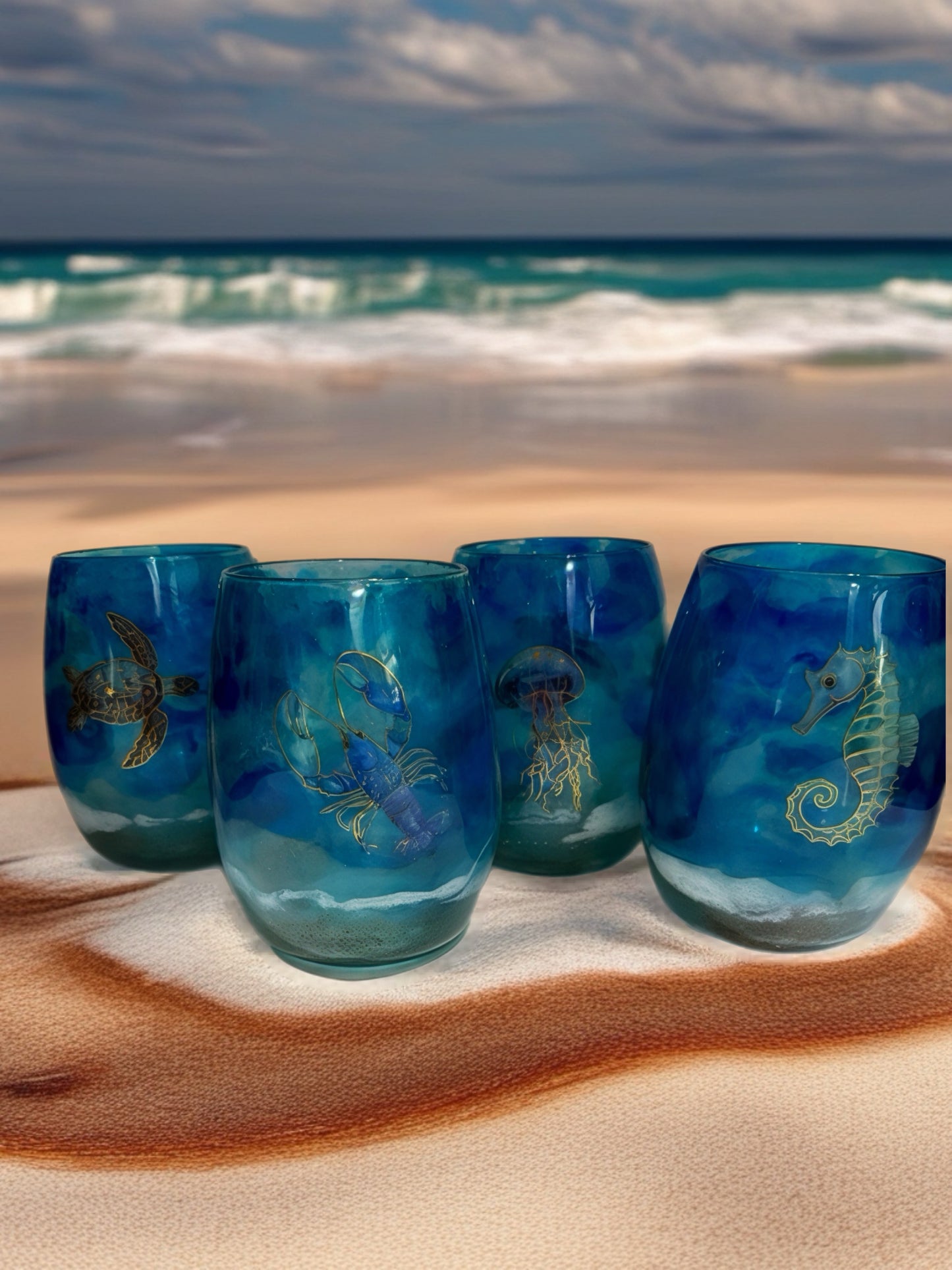 The Celestial Coastal Stemless Wine Glass