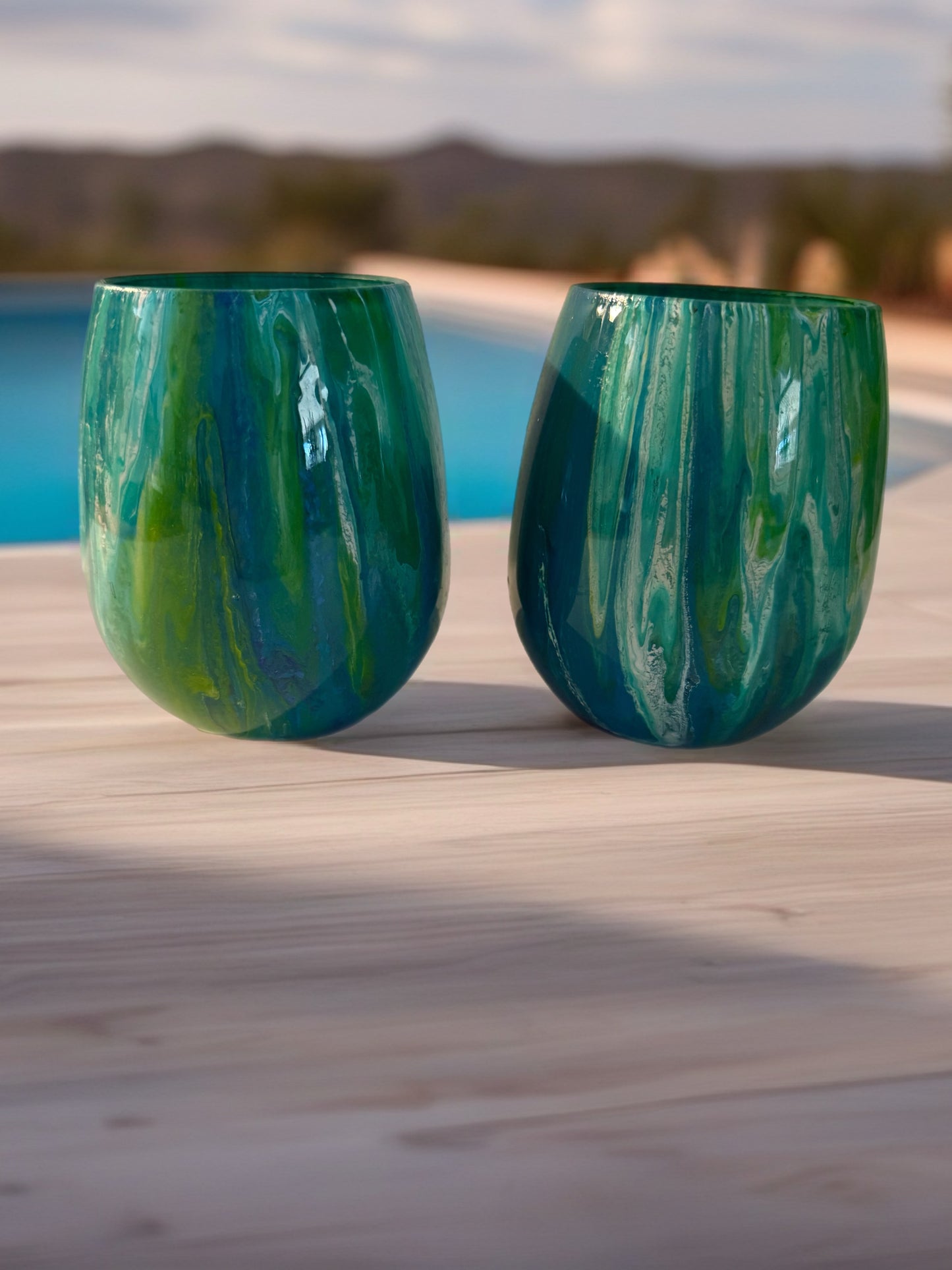 Sunlit Lagoon Acrylic Wine Glass