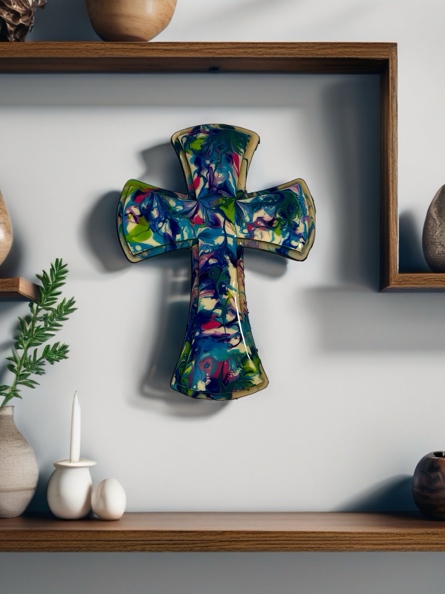 Rainbow Reverence 12 inch Wall Cross