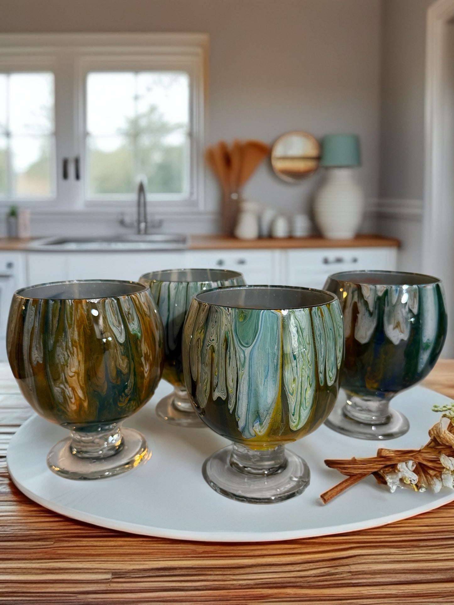 Enchanted Forest Marbled Dessert Bowl