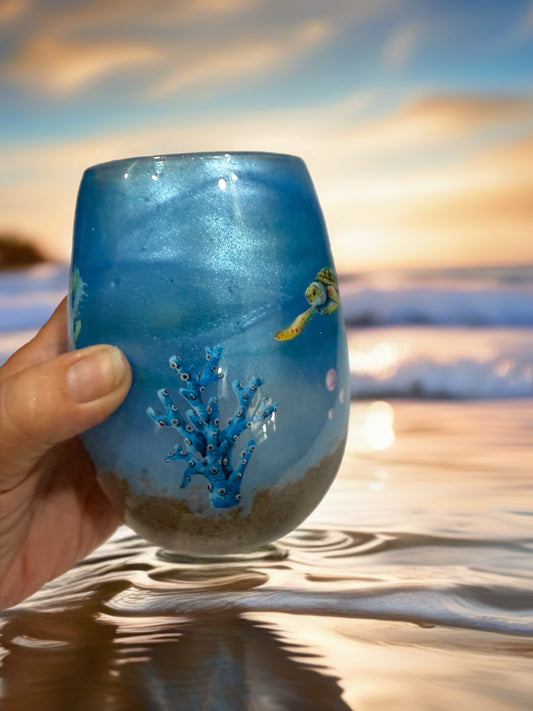 Under the Sea Stemless Wine Glass