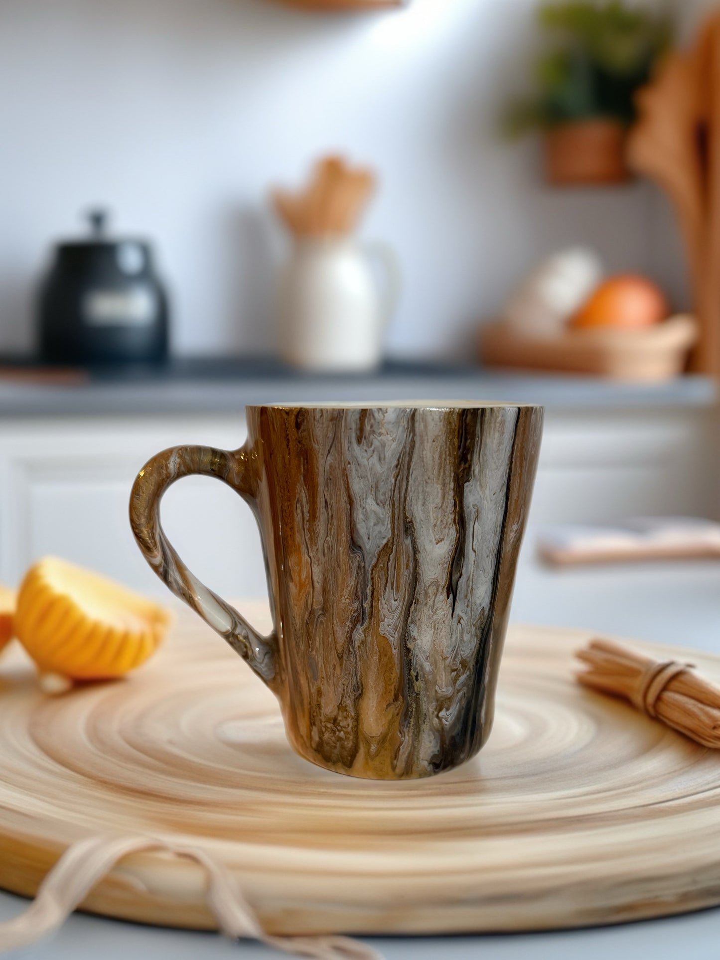 Golden Sandstone Marbled Ceramic Mug