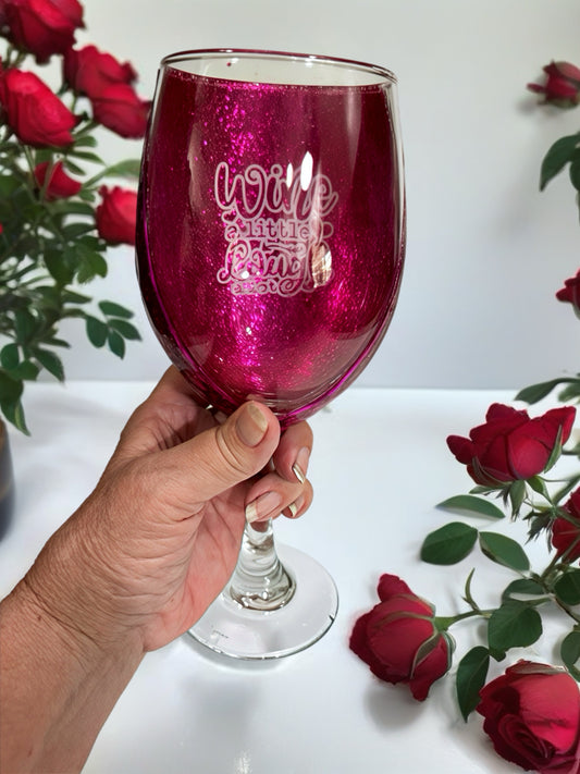 “Wine a Little, Laugh a Lot” Wine Glass