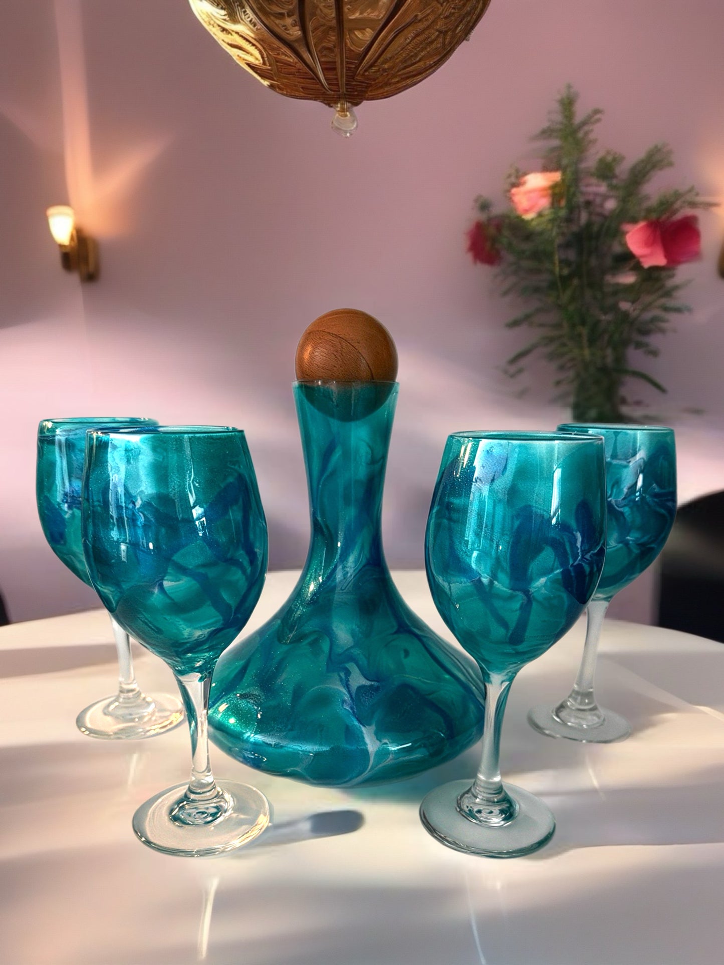 Turquoise Tide Hand‑Crafted Wine Gift Set