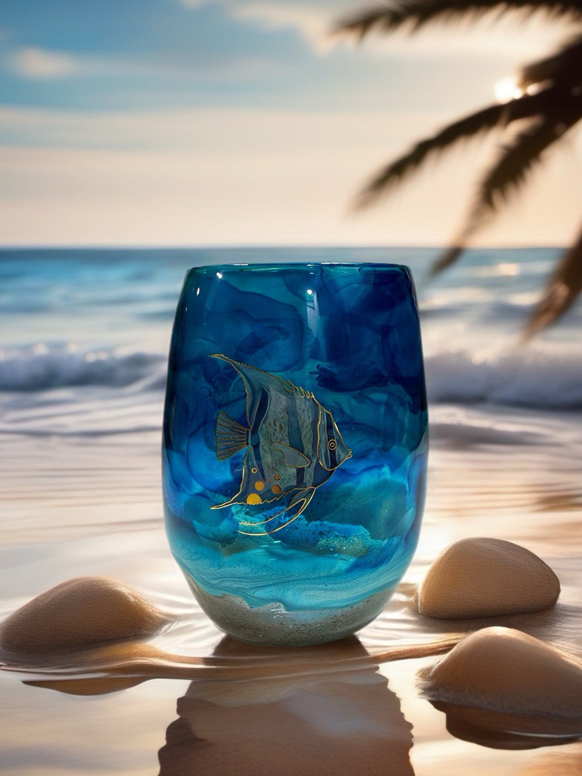 Seaside Serenity Stemless Wine Glass