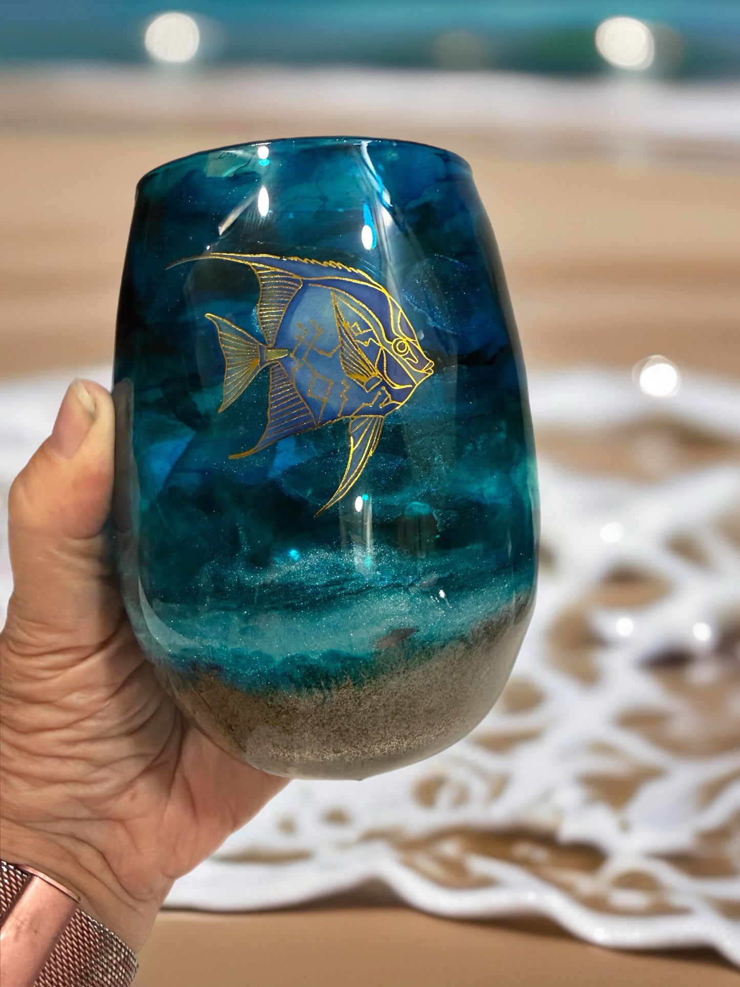 Wonders of the Sea Artisan Wine Glass