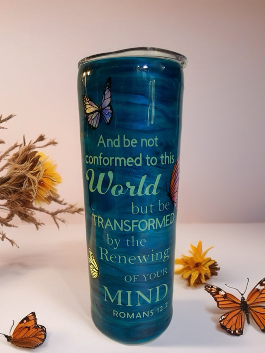 "Renewed Mind" Butterfly Transformation Tumbler