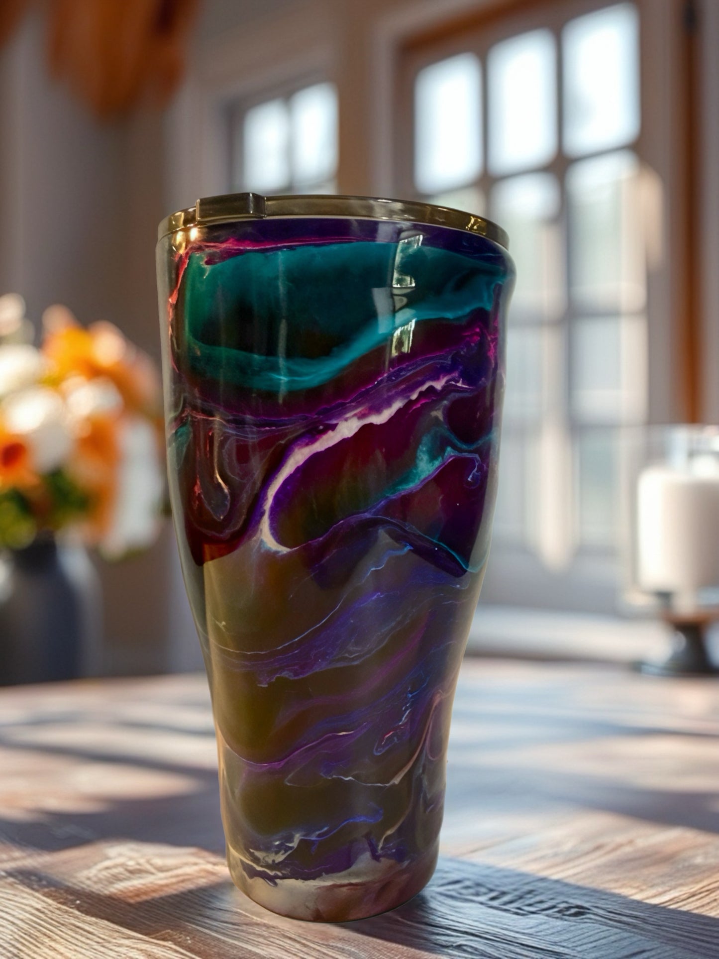 Plum teal tumbler