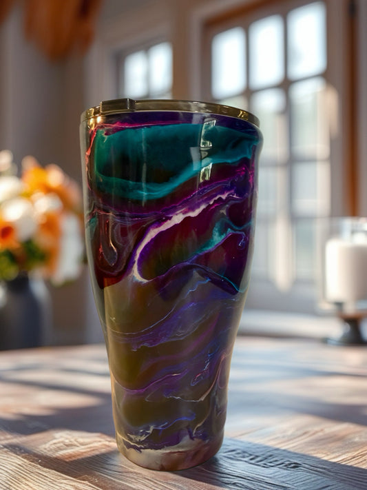 Plum teal tumbler