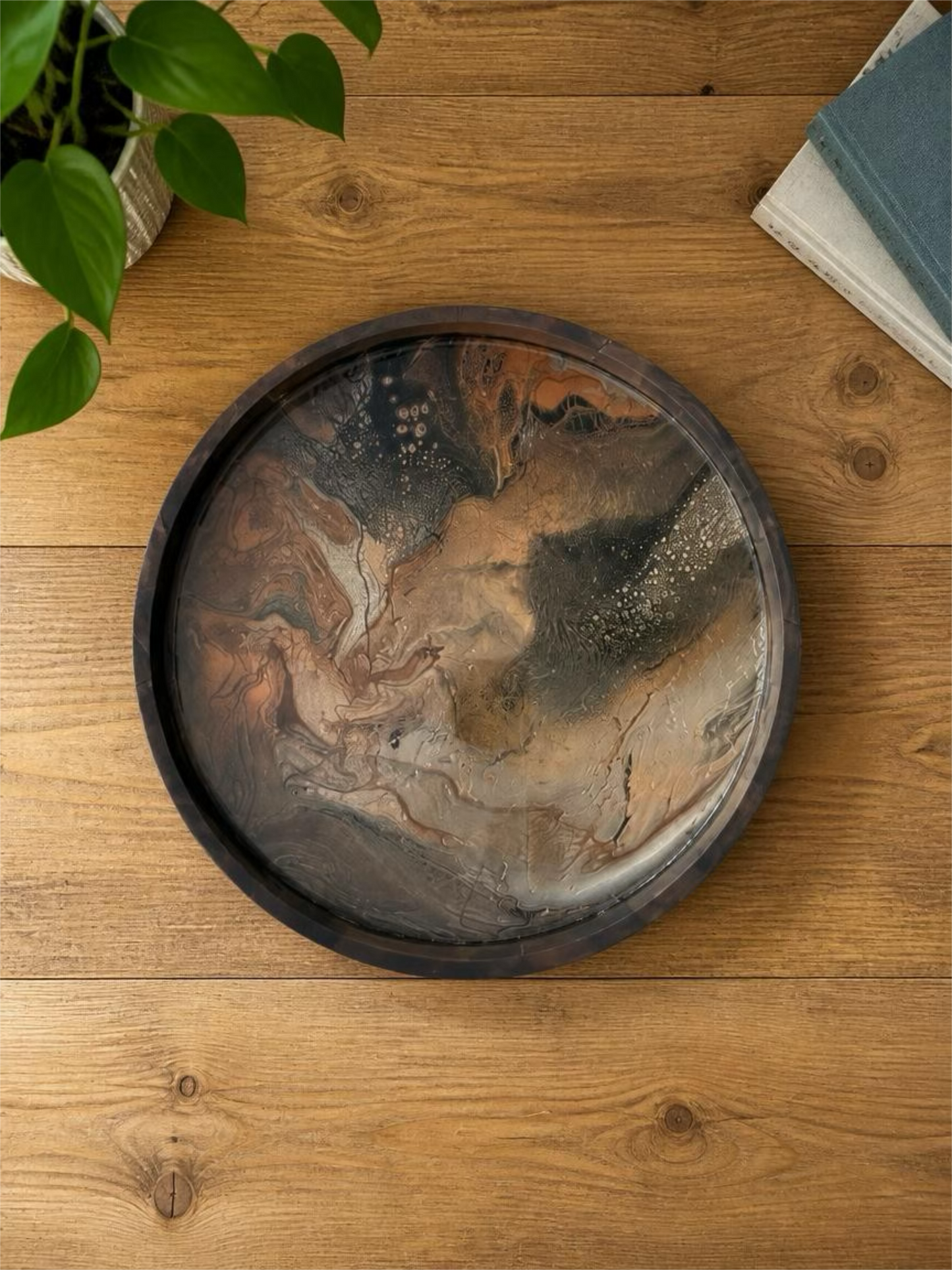 Earth & Stone Fluid Art 13 Inch Serving Tray