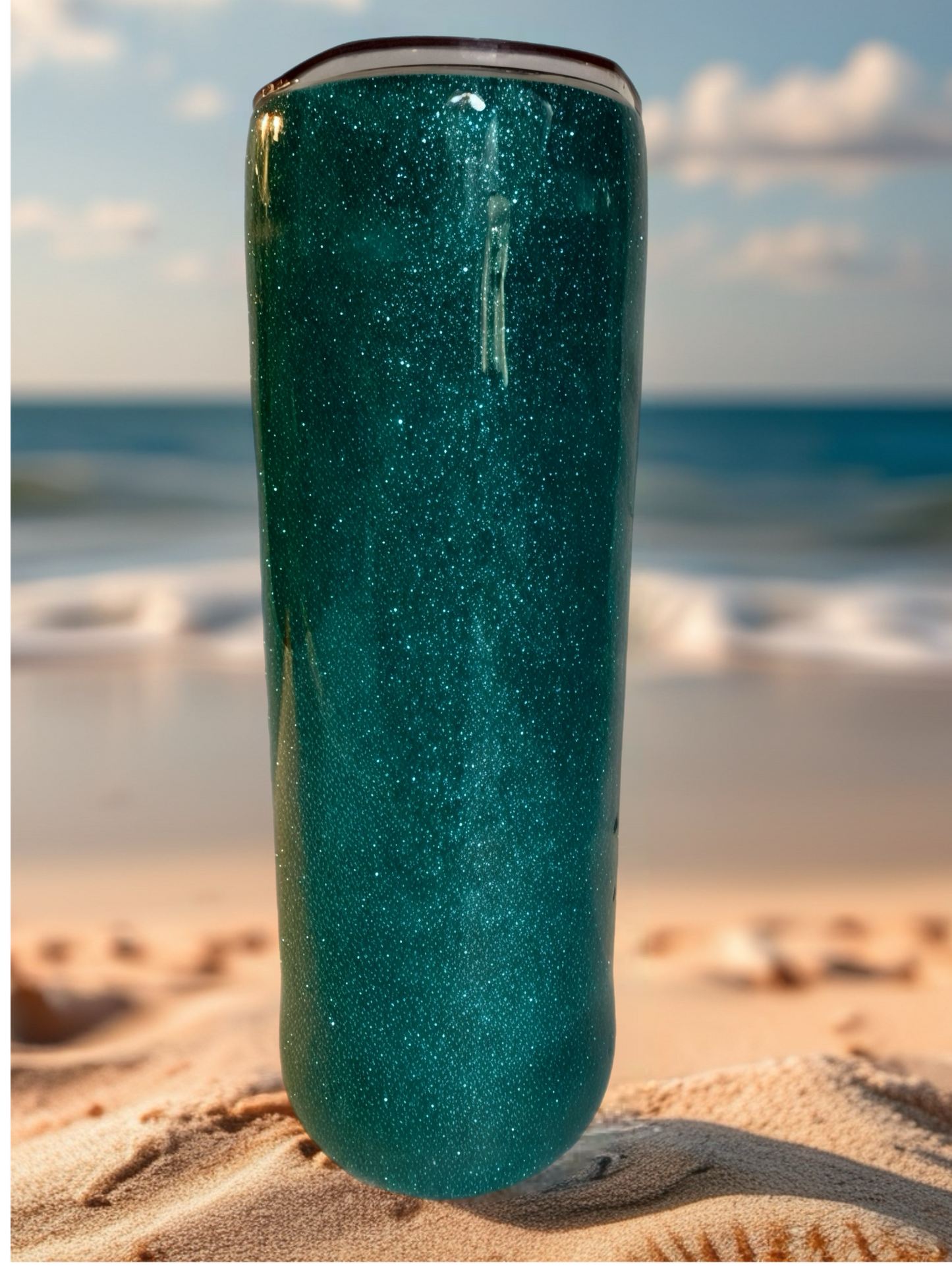 "Cruising Together” Turquoise Glittered Tumbler