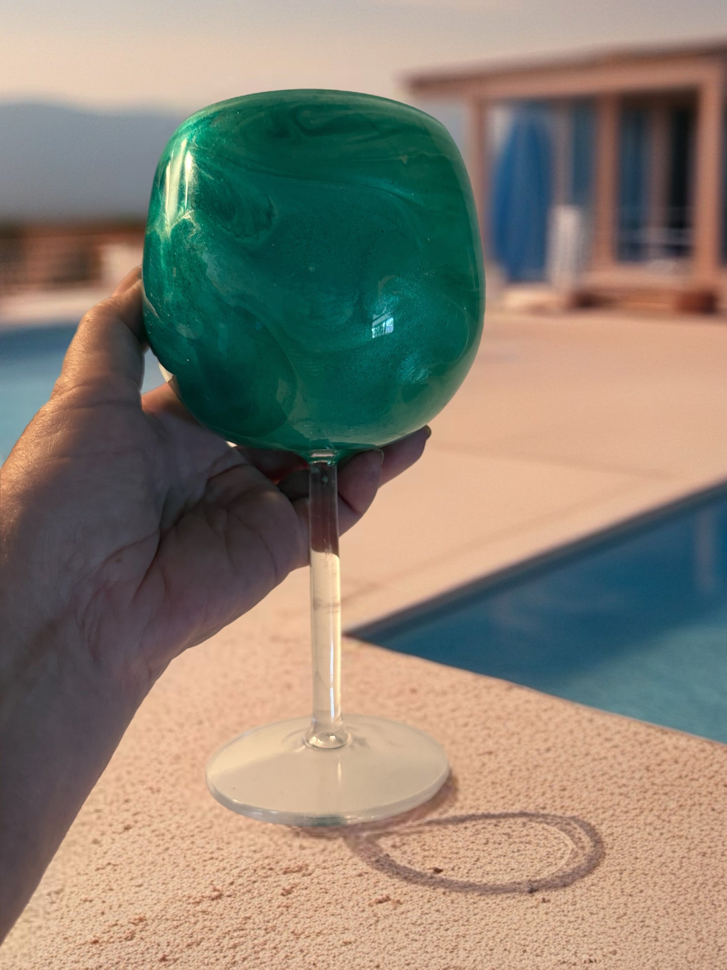 Emerald Tide Acrylic Wine Glass