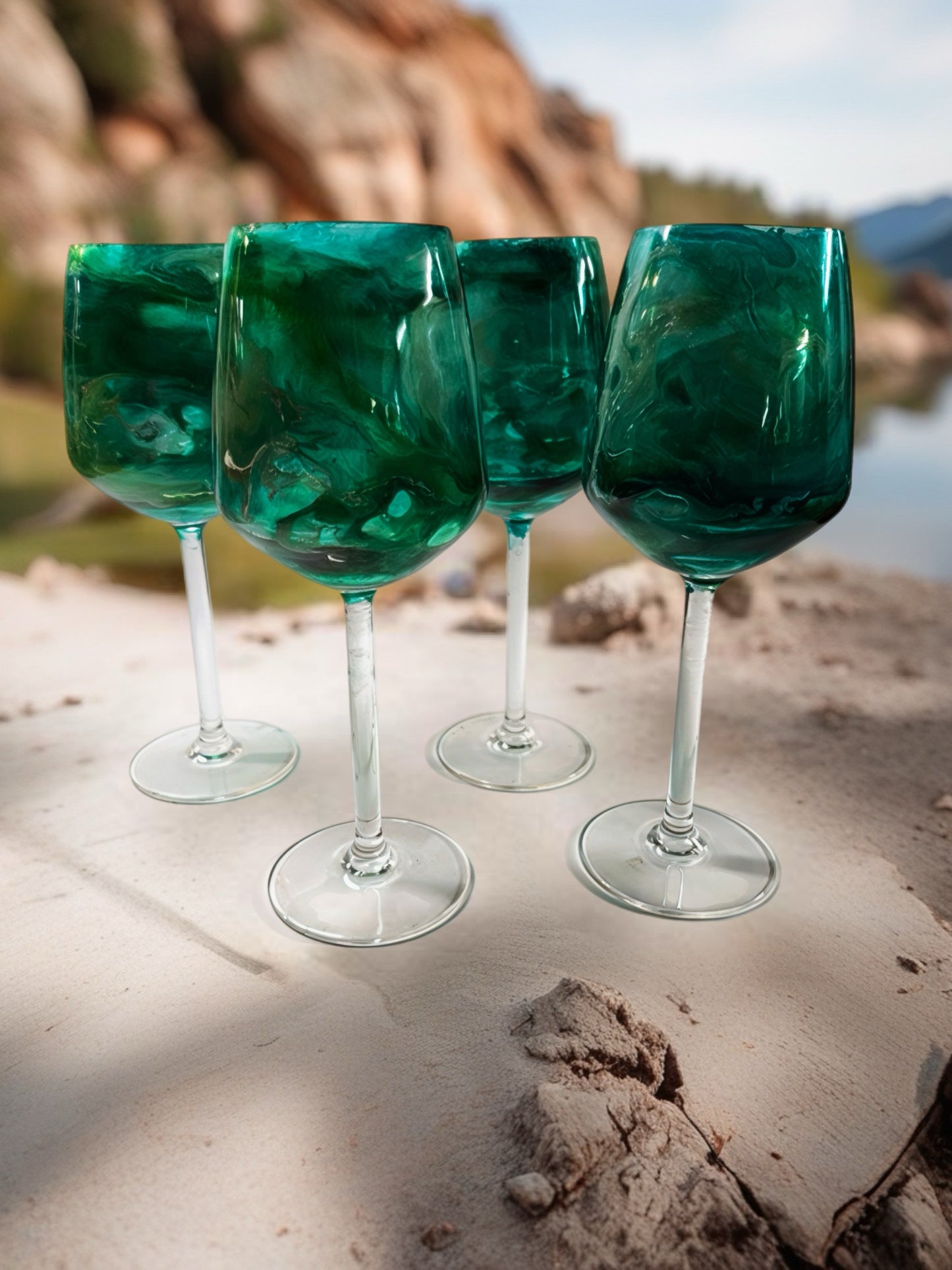 Azure Current Acrylic Wine Glass