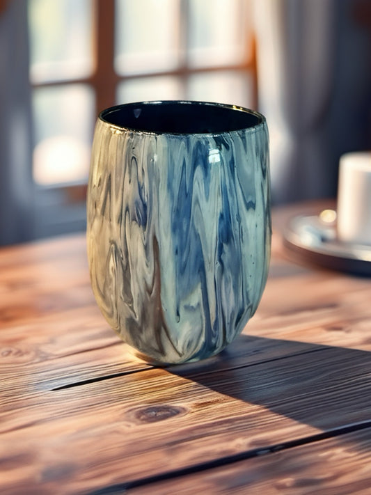 Seaside Bloom Hand‑Painted Wine Glass