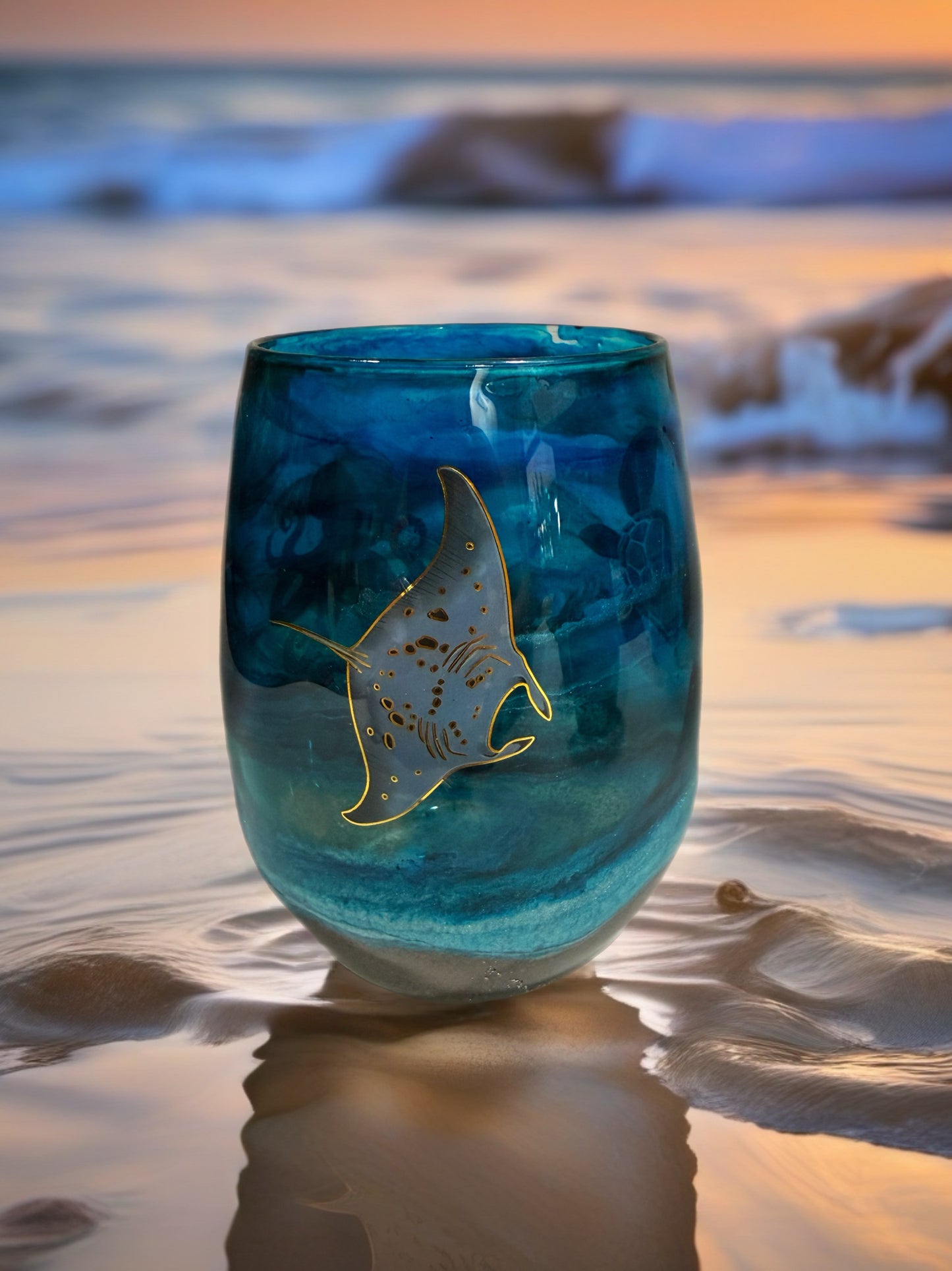Ocean Life Artisan Wine Glass