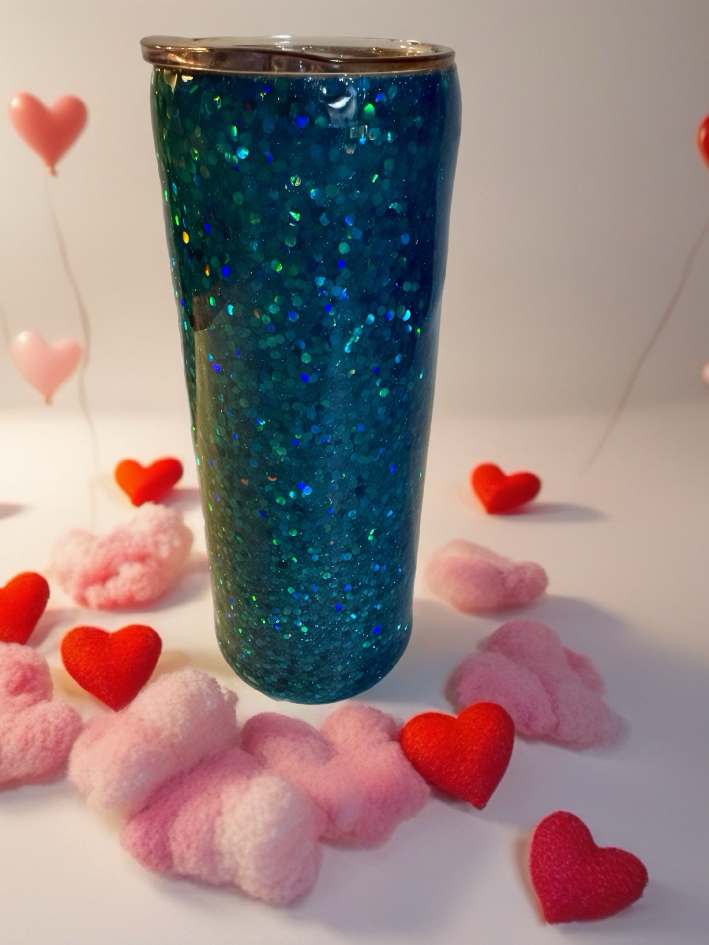 "Leave a Little Sparkle" Chunky Teal Glitter Tumbler