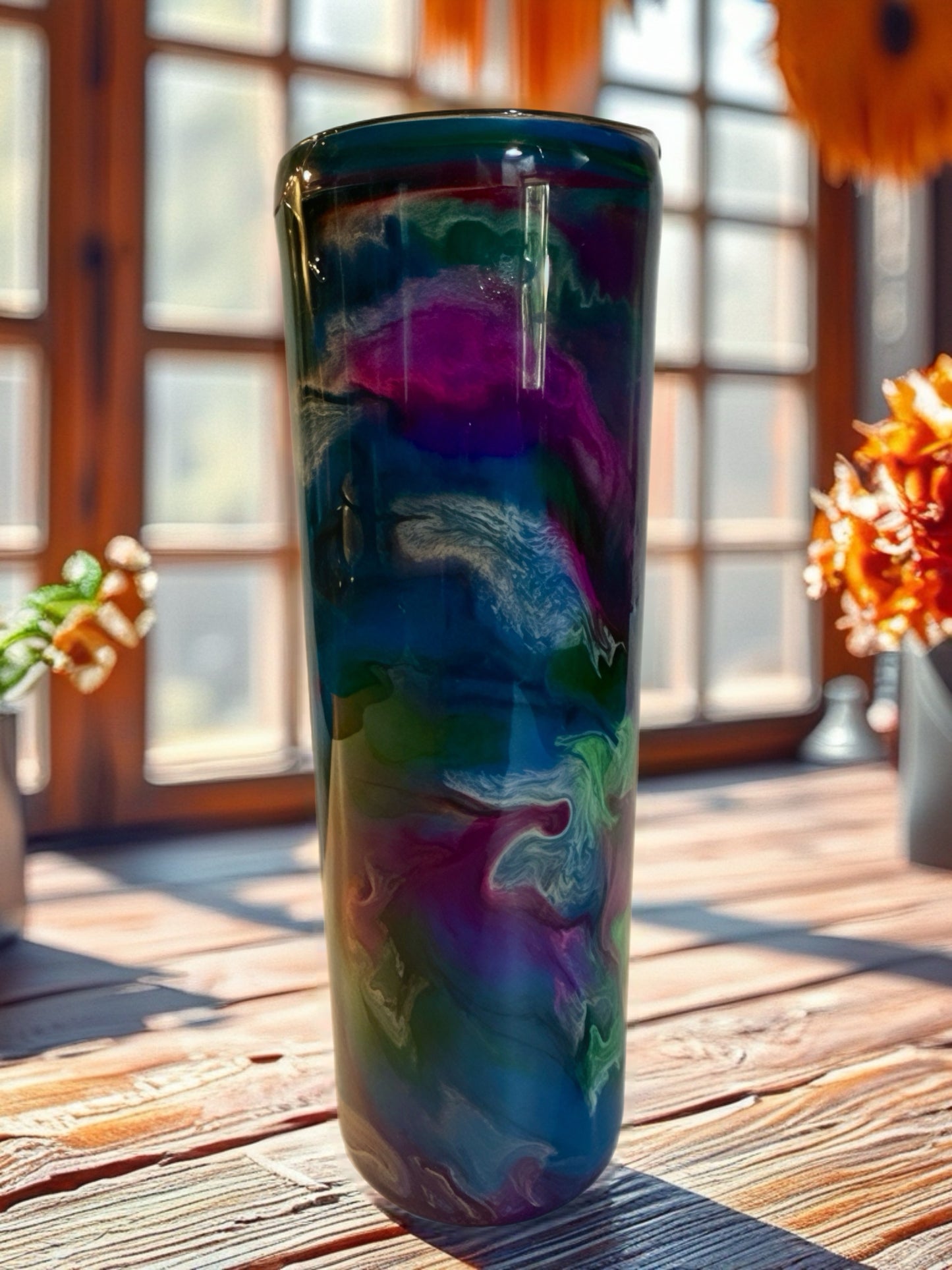 Deep Ocean Marbled Stainless Steel Tumbler