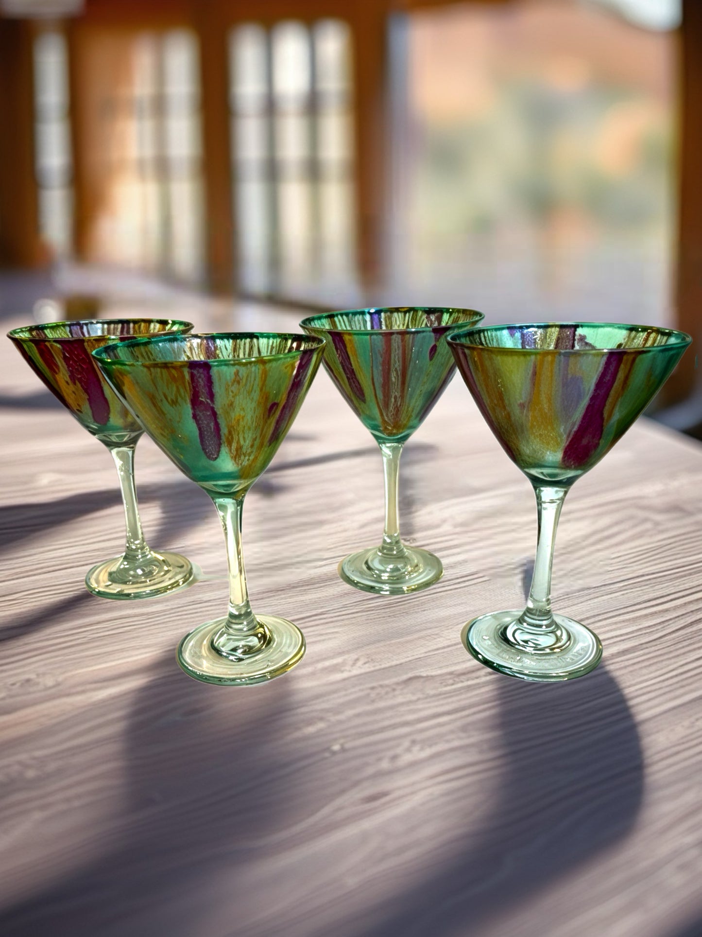 "Painted Petal" Handcrafted Artisan Martini Glass