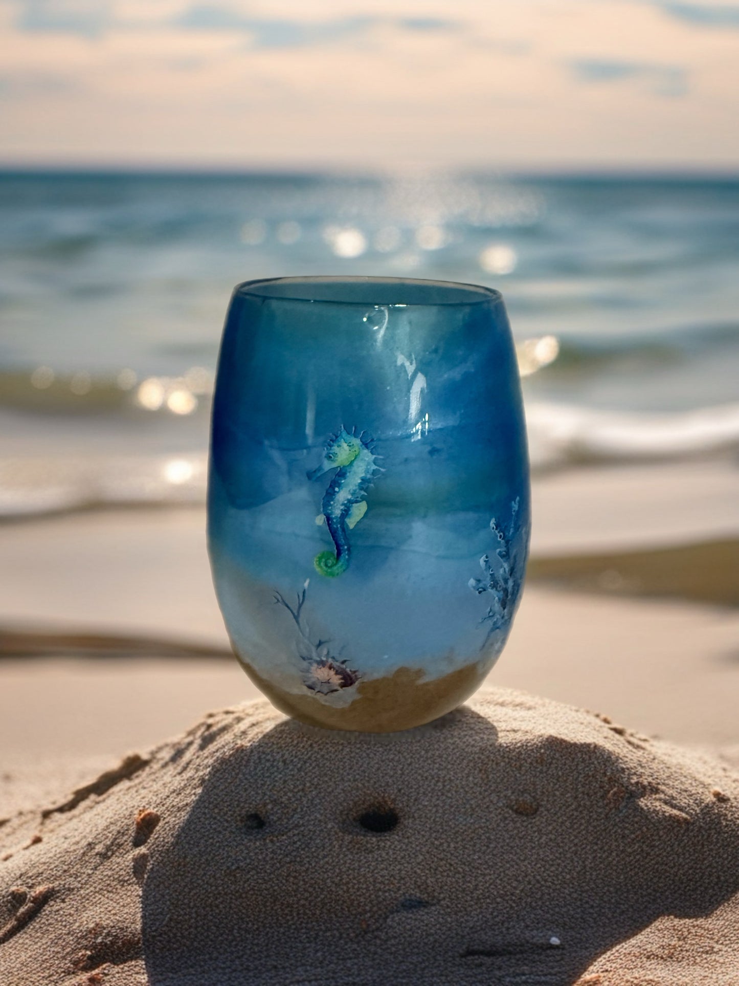 Under the Sea Stemless Wine Glass