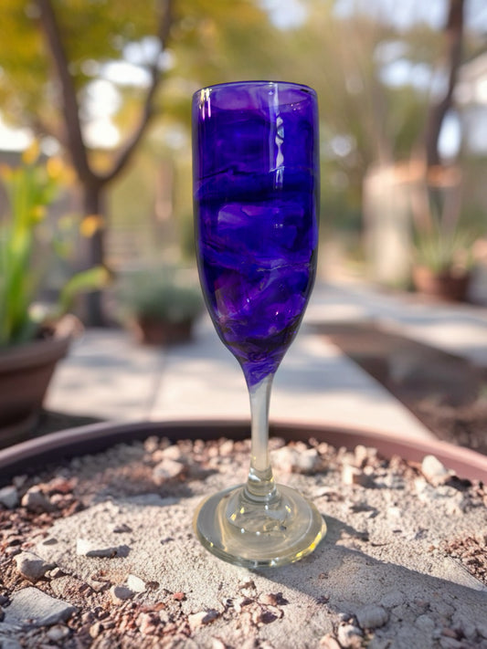 Purple champagne glass