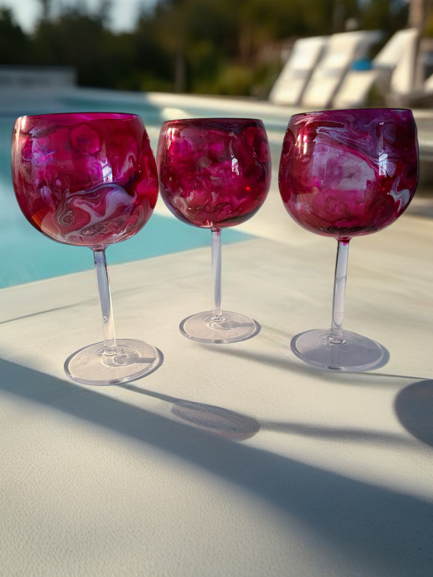 Magenta Acrylic Wine Glass