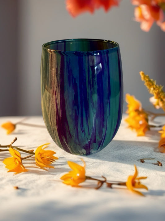 Ocean Twilight Hand‑Painted Wine Glass