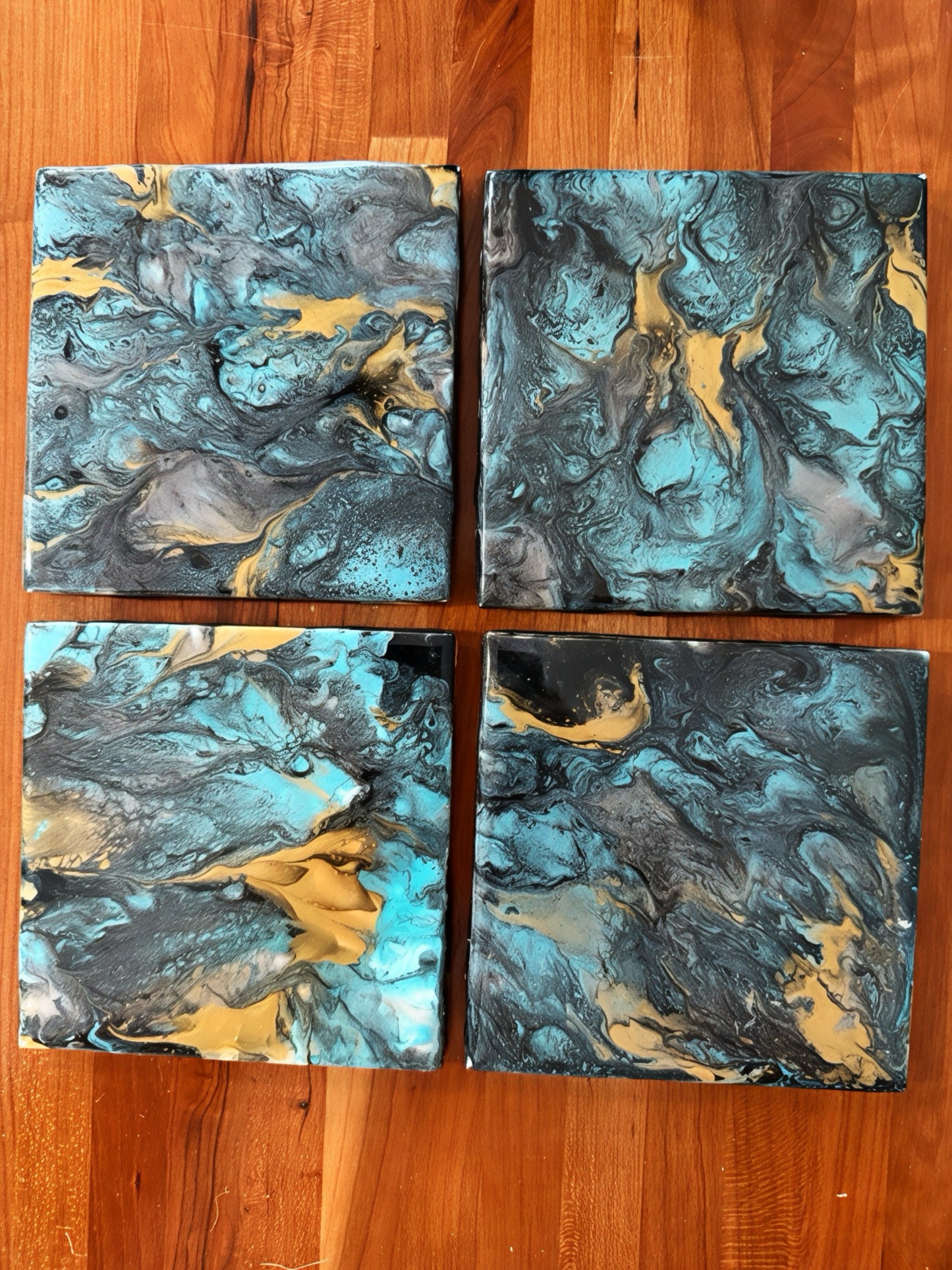 Midnight Shore Artisan Coaster Set