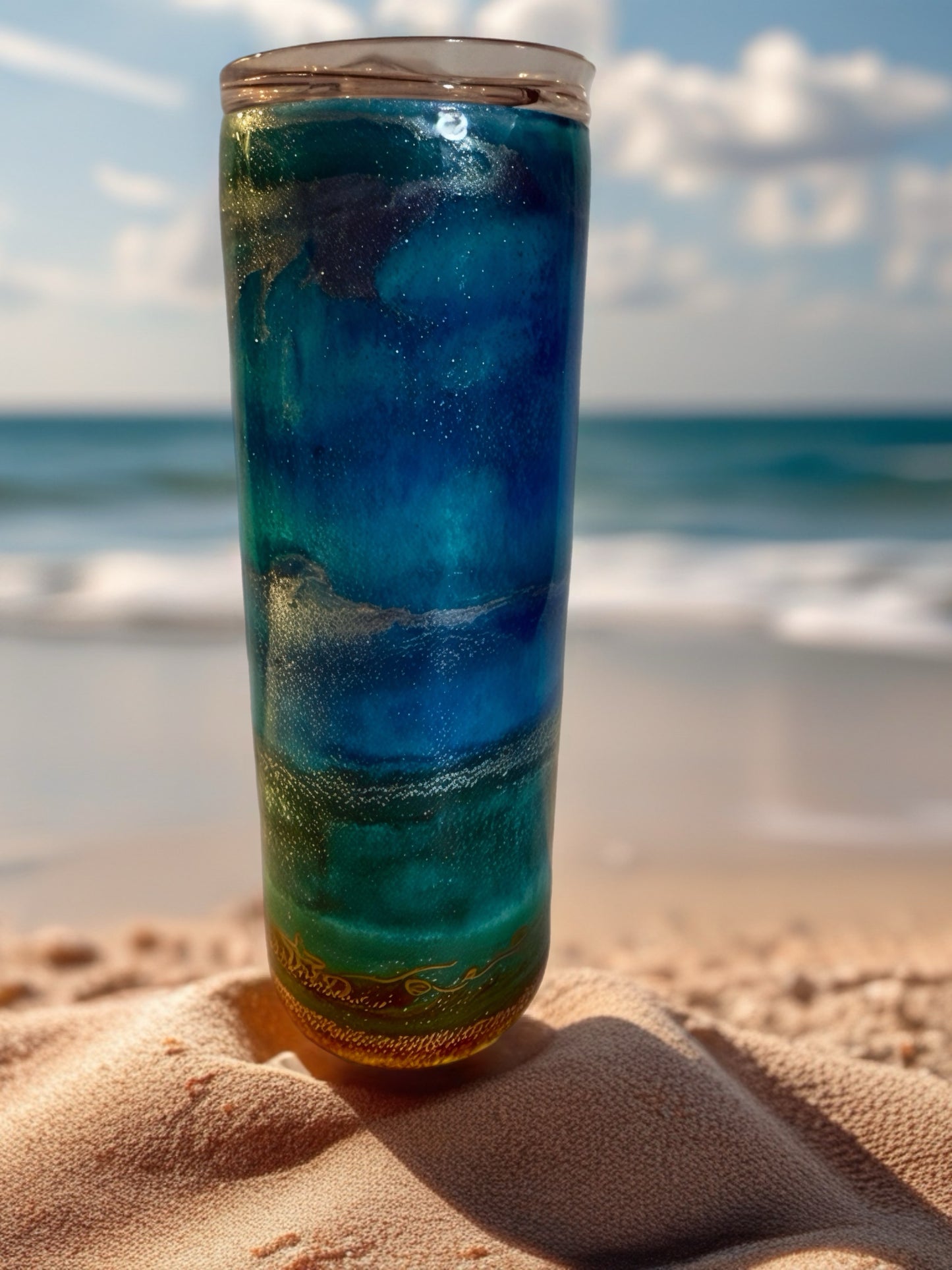 "Advice From the Ocean" Insulated Glitter Tumbler