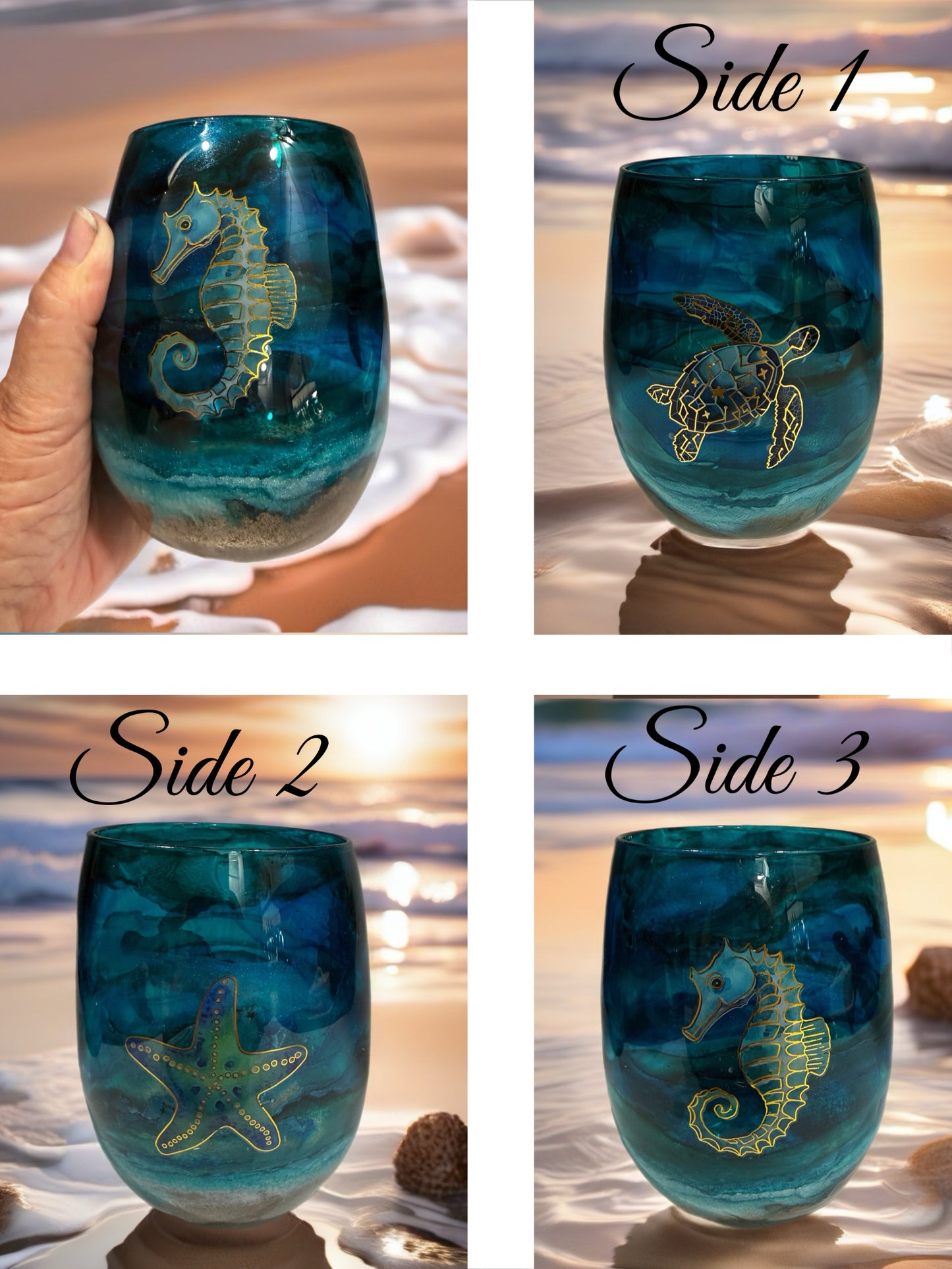 Tidal Treasures Artisan Wine Glass