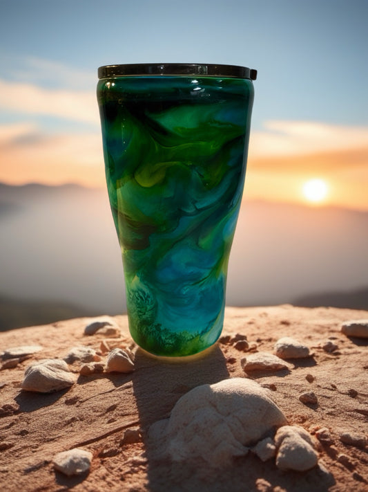 Coastal Sunset Marbled Stainless Steel Tumbler