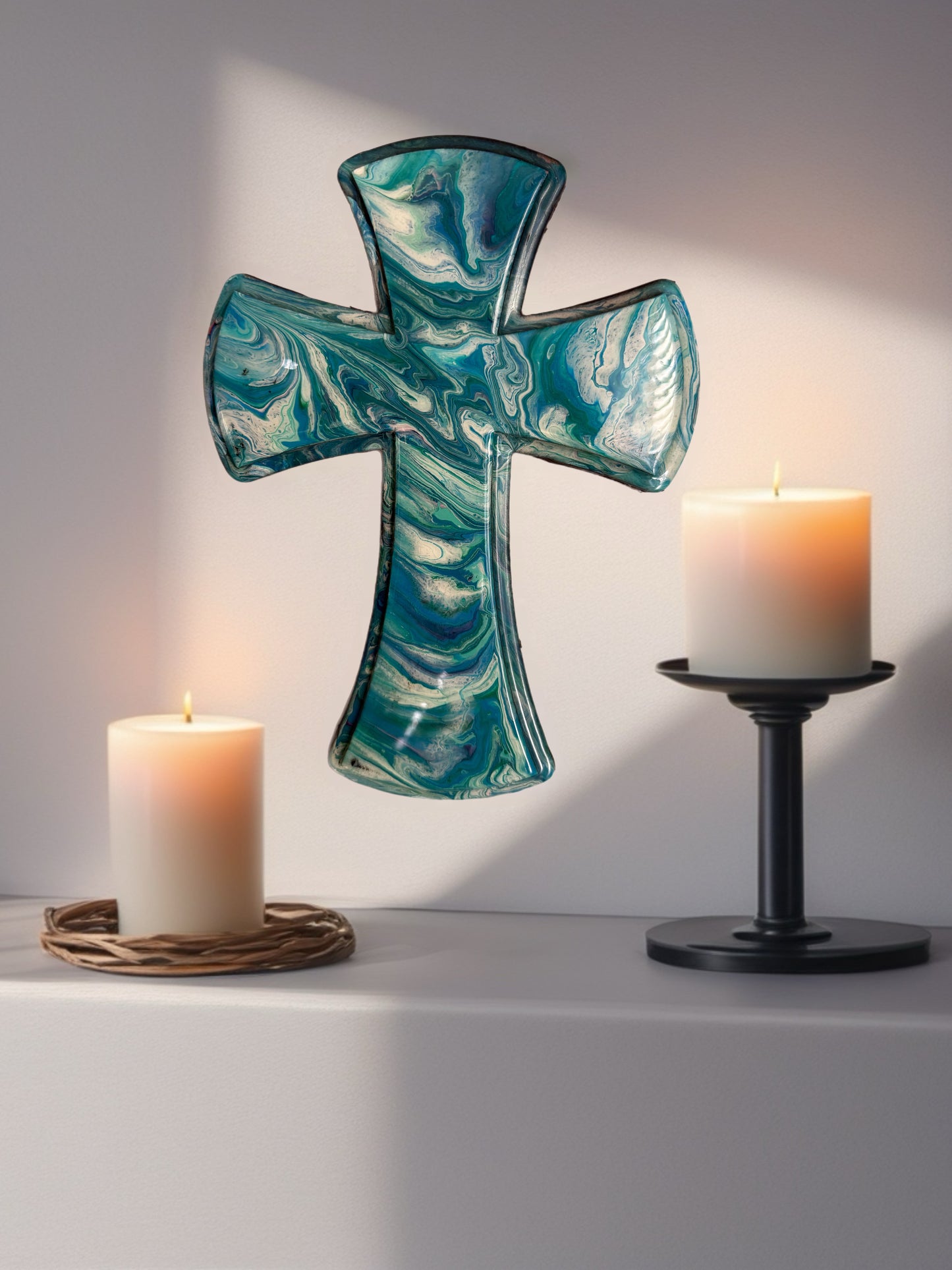 The Aegean Swirl Artisan 12-Inch Wall Cross
