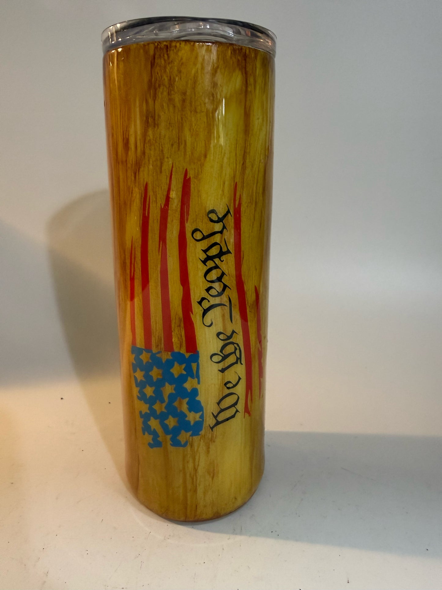 "We the People" Faux-Wood Grain Patriotic Tumbler