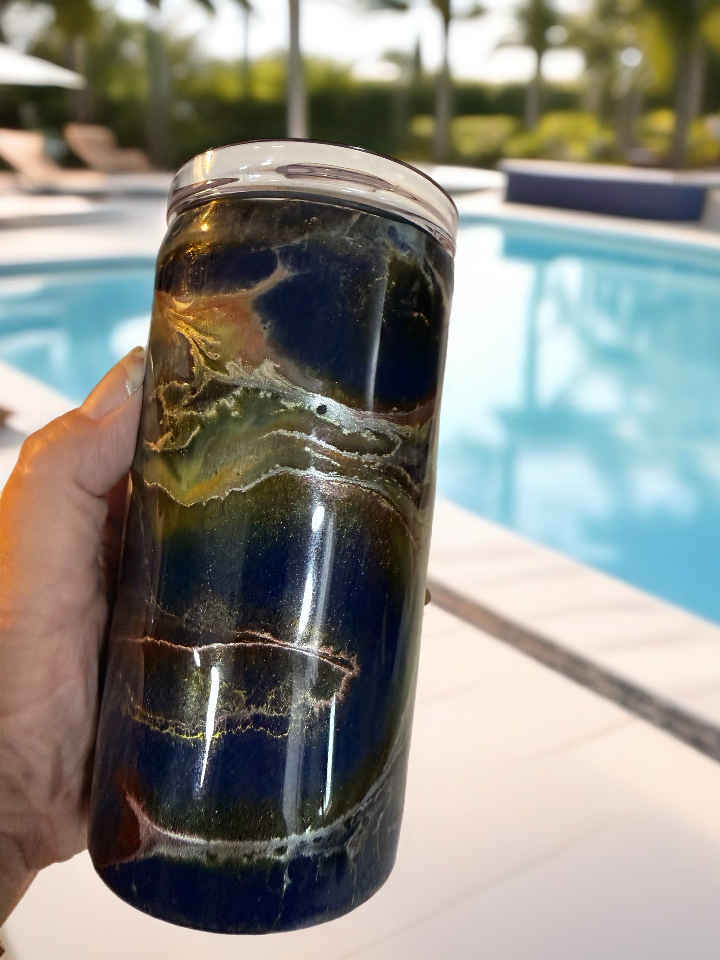 "Midnight Galaxy" Handcrafted Artisan Tiki Torch