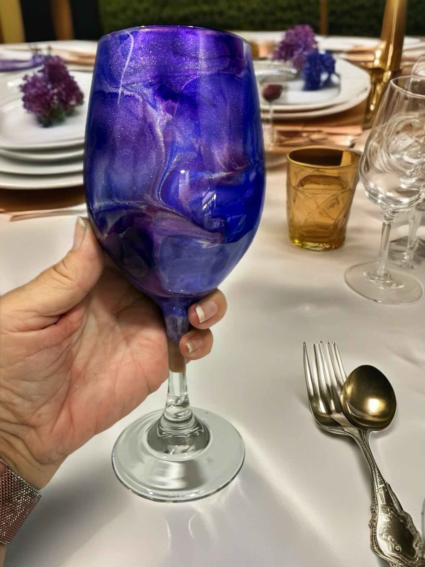 Amethyst Swirl Wine Decanter & Glass Set – 5-Piece Artisan Collection