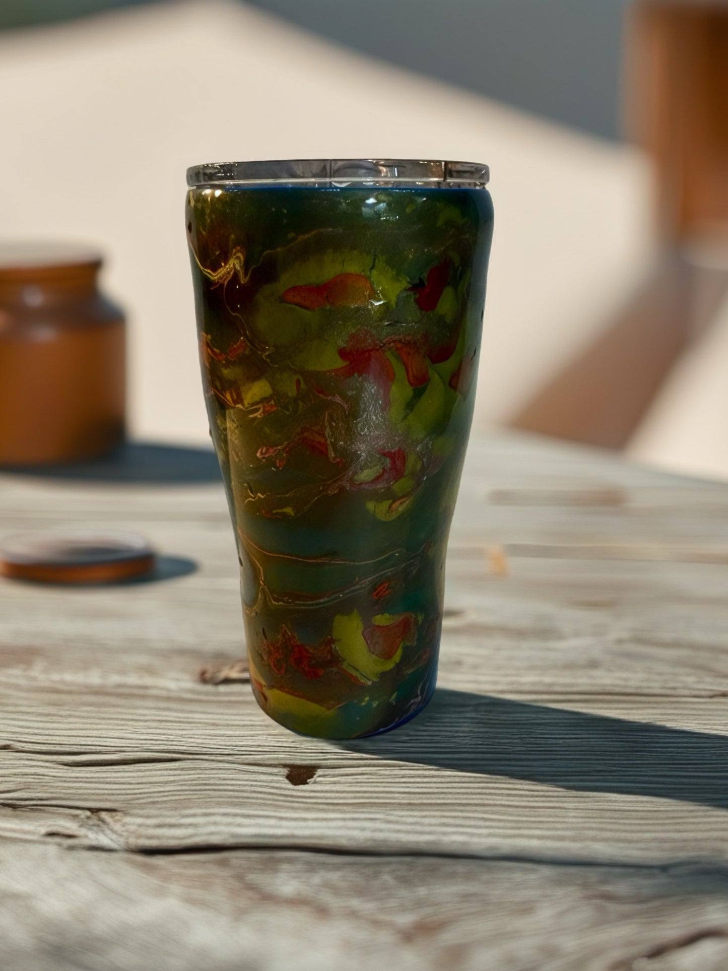 Handcrafted Multicolor Marbled Stainless Steel Tumbler