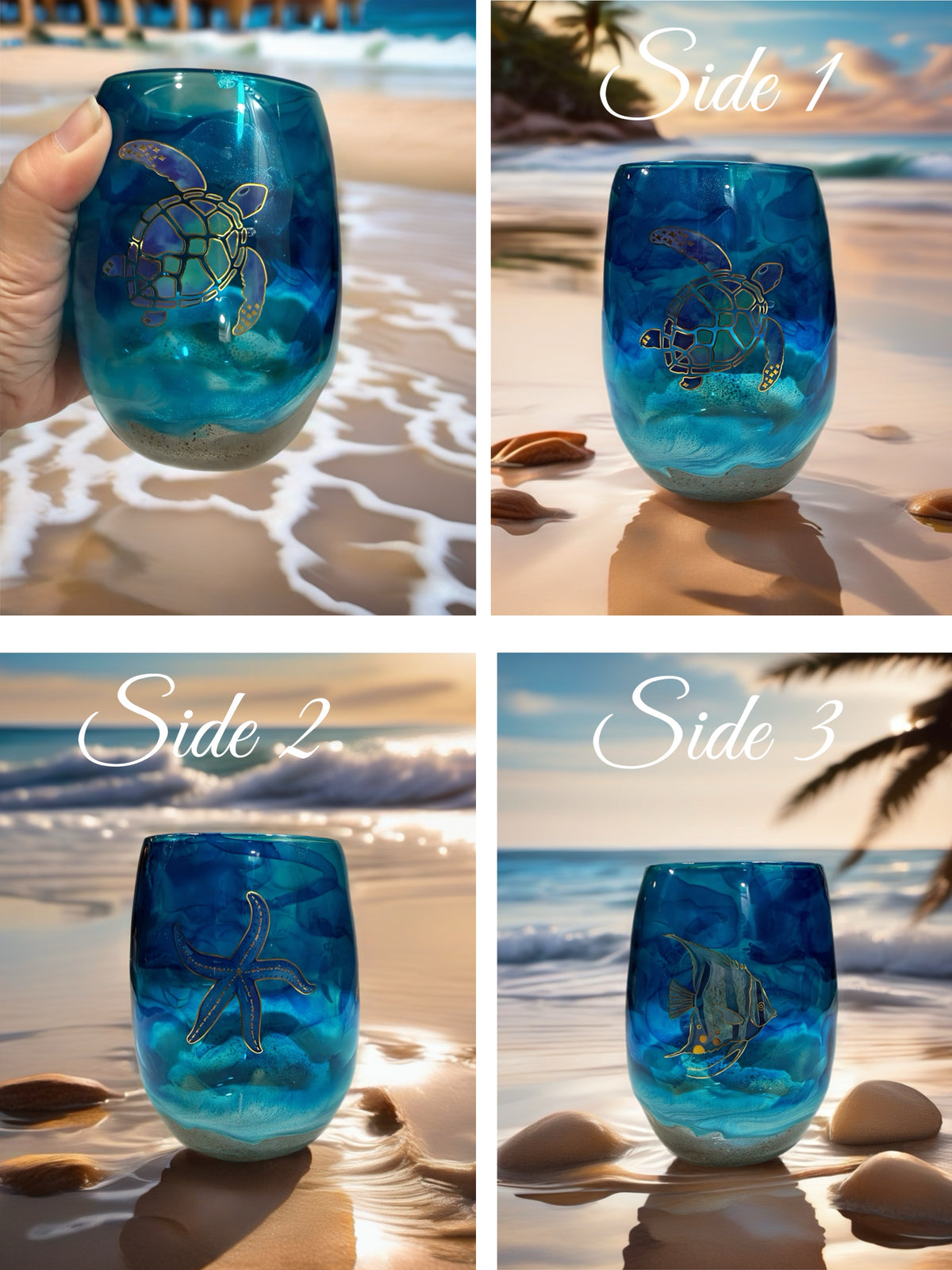 Seaside Serenity Stemless Wine Glass