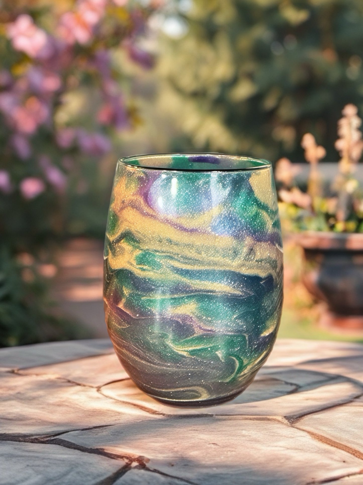 "Enchanted Nebula" Artisan Resin Wine Glass