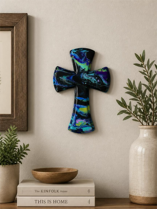Midnight Aurora 12 inch Wall Cross