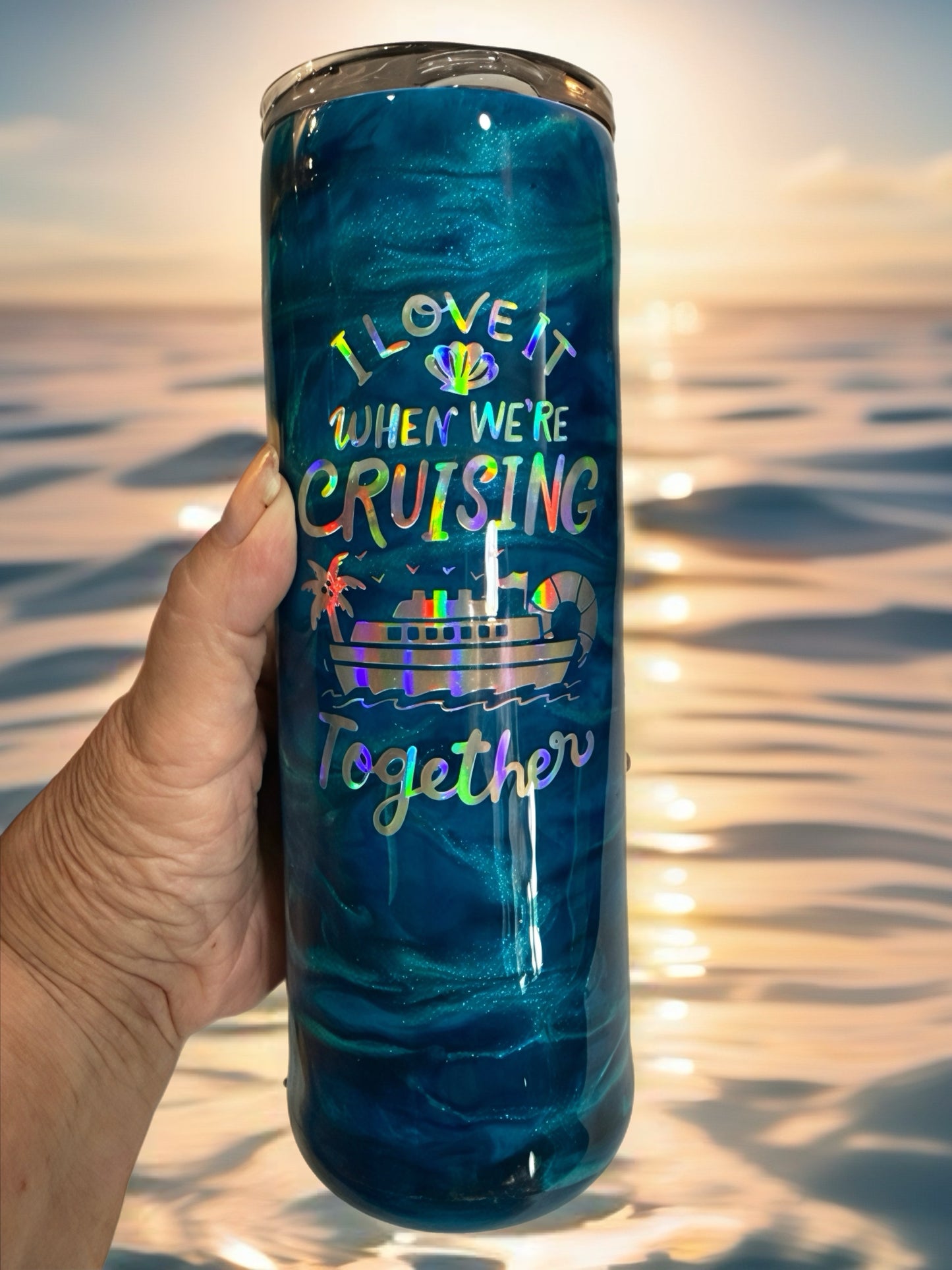 "Cruising Together" Iridescent Deep Sea Tumbler