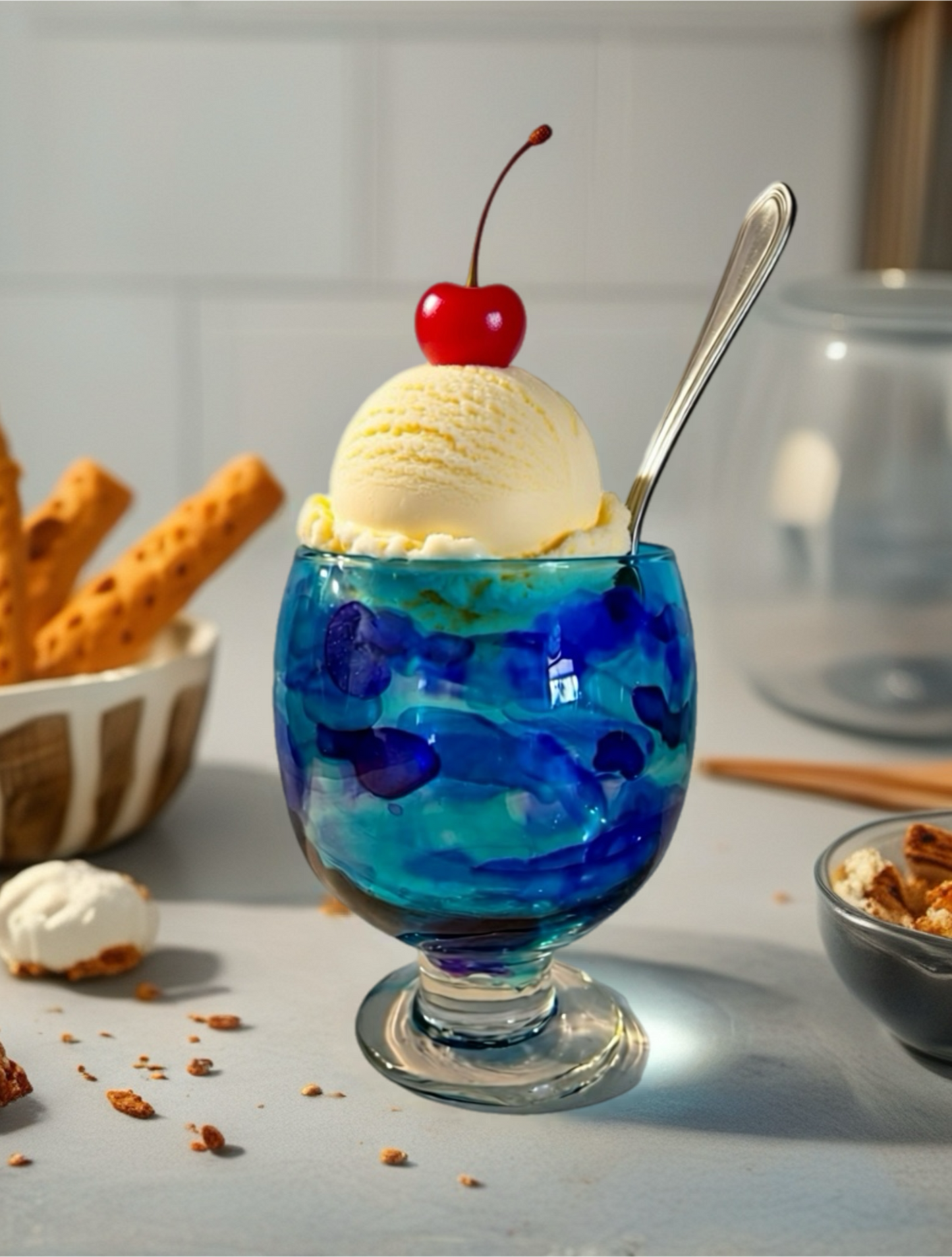 Azure Scoop Dessert Glass